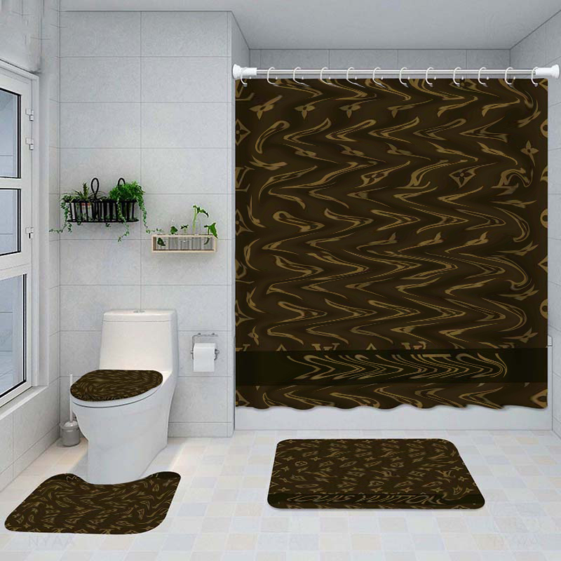 

Cartoon Luxury Waterproof Shower Curtains Unisex Fashion Designer Bathroom Accessories Ins