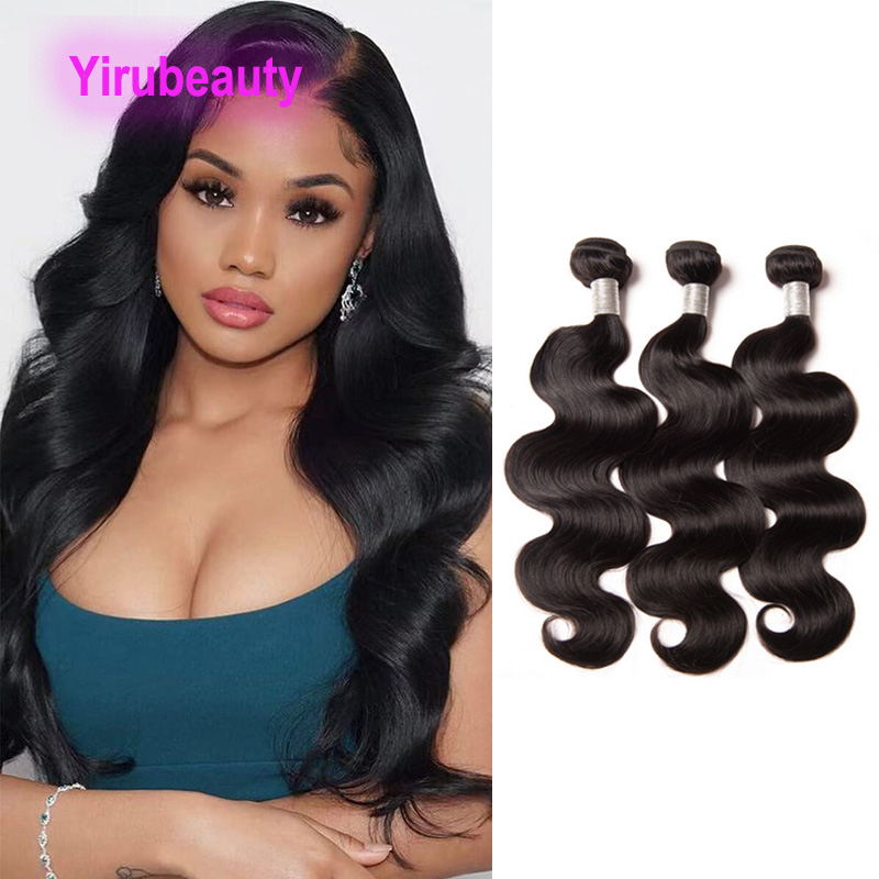 

Body Wave 3 Bundles Peruvian Indian Malaysian 100% Human Hair Double Wefts Yirubeauty Extensions 10-30inch, Natural color