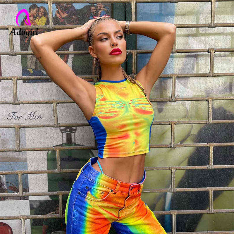 

Women' tops 3D Printed Women Sleeveless Vest 2022 Summer Sexy Crop Top Fitne T220823, Yellow