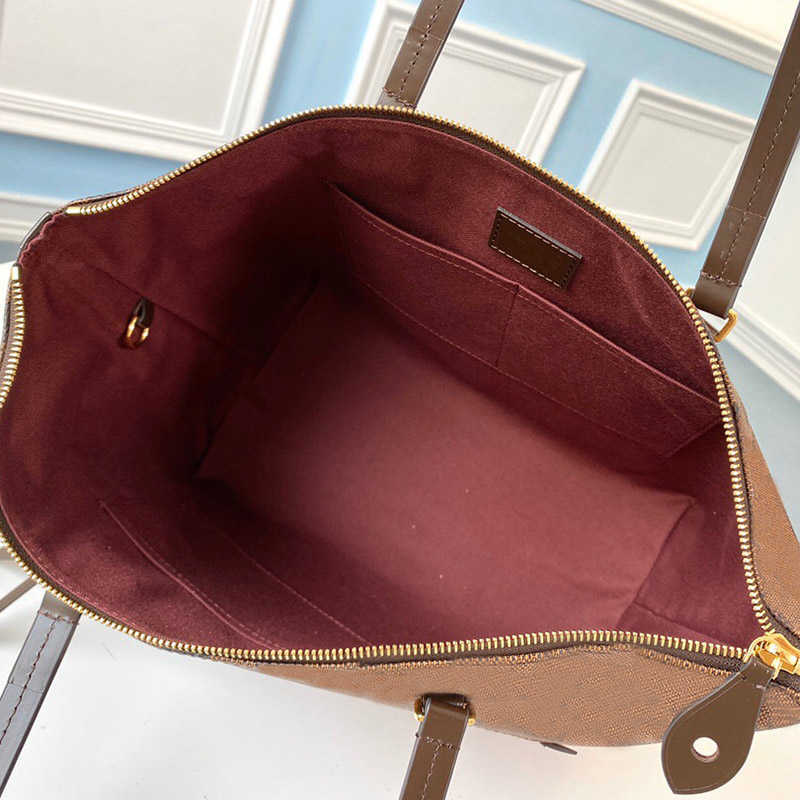 

Classic IENA Womens Handbag Women Shoulder Bags high quality Zipper Tote fashion shopping bag Designer Purse Travel Casual handbags Leather, Brown check