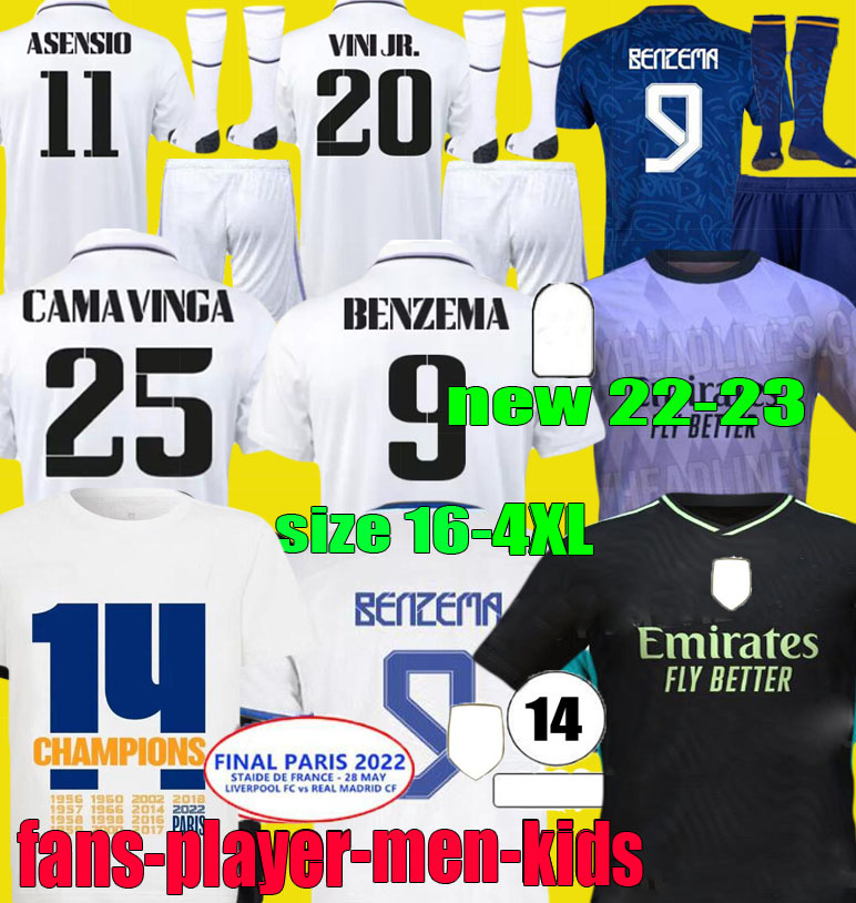 

2022 finals 14 champions T-shirt BENZEMA soccer jerseys VINI JR 22 23 MODRIC RODRYGO camiseta women men kids kit 2023 football uniform CAMAVINGA VALVERDE Real Madrids, 4th