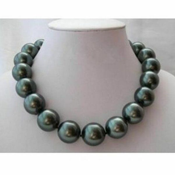 

Genuine 20mm South Sea Black Shell Pearl Necklace 18in AAA