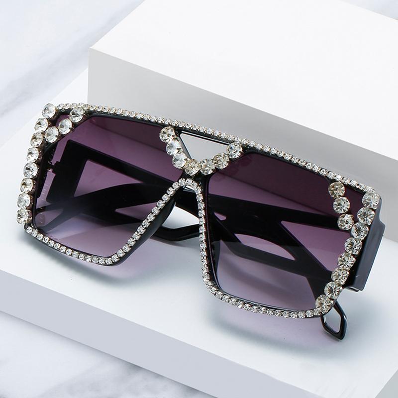 

Sunglasses Oversized Diamond Women Men Fashion Rhinestone Sun Glasses Lady Designer Eyewear UV400 UnisexSunglassesSunglasses