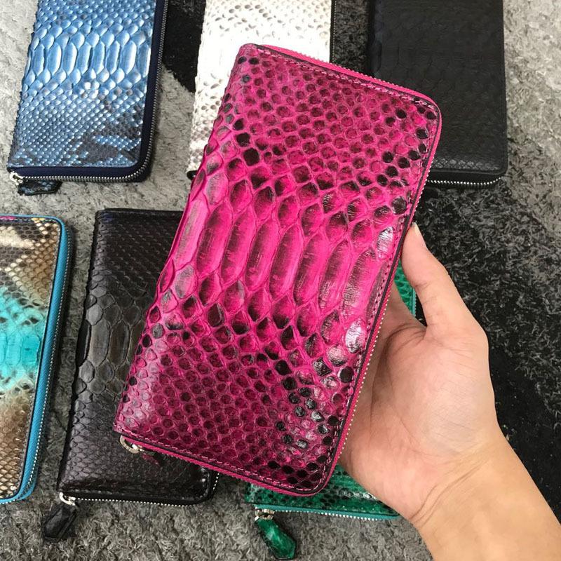 

Wallets High Grade Python Skin Women's Wallet Leisure Real Snake Lady Long Purse Fashion Capacity Woman Clutch 45Wallets, White