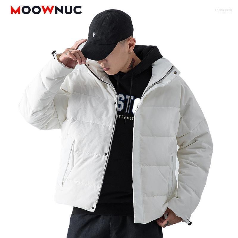

Men's Down & Parkas 2022 Fashion Winter Jacket Outwear Warm Coat Thick Windbreaker Male Solid Overcoat Trench Slim MOOWNUC Plus Size Phin22, White