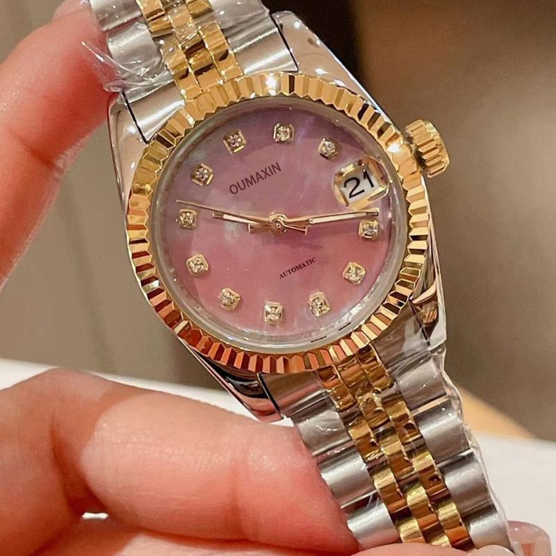 

Wristwatches 31mm Ladies Watch Automatic Mechanical Sapphire 316L Stainless Steel Pink Dial Clock1352874