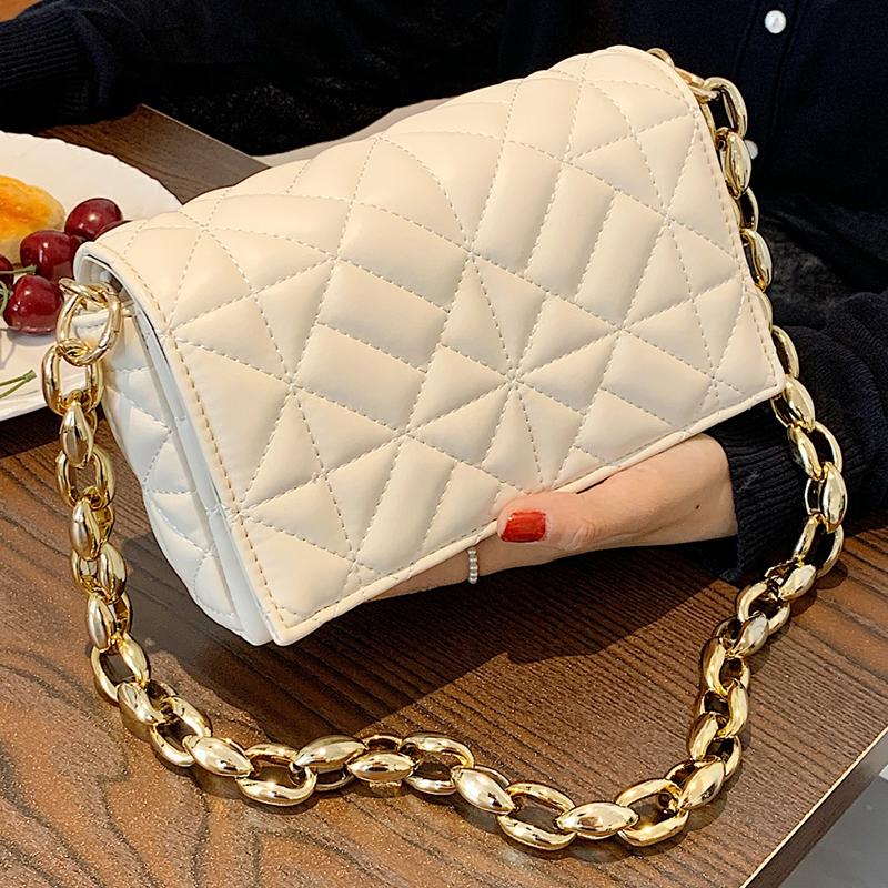 

Evening Bags Soft Gold Metal Chain Pu Leather Armpit Retro Shoulder Small Square Bag Top Quality Crossbody For Woman 2022, Black