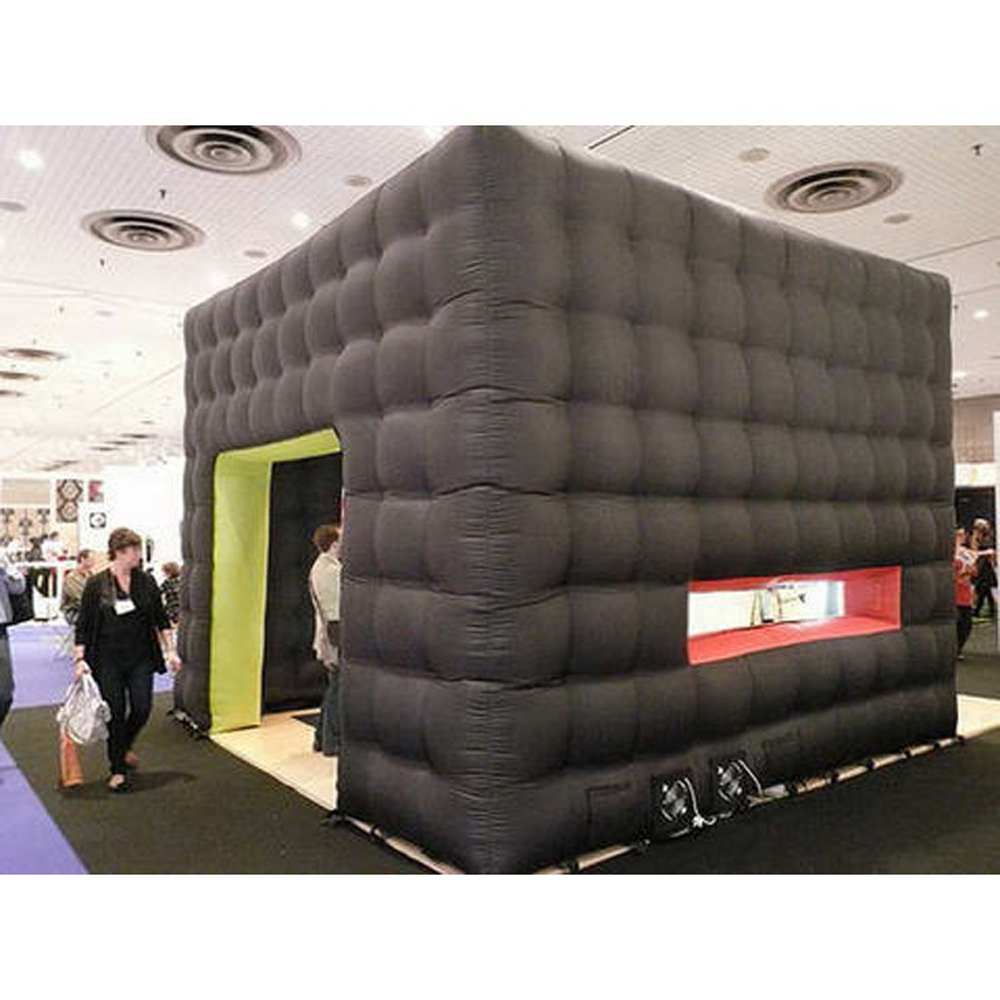 

Customized Black Rubik Inflatable Cube Tent Large Event Showroom Wedding Party Marquee Giant Mobile Room Structure With Do