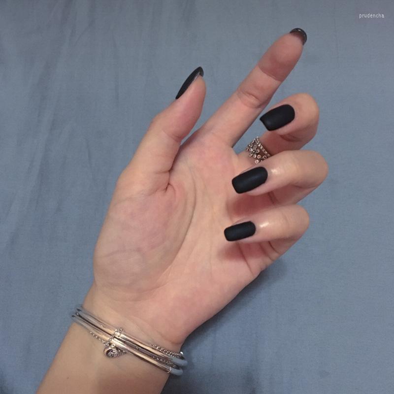 

False Nails 24Pcs Nail Full Cover Press On Scrub Fresh Temperament Matte Wearable Fake Prud22