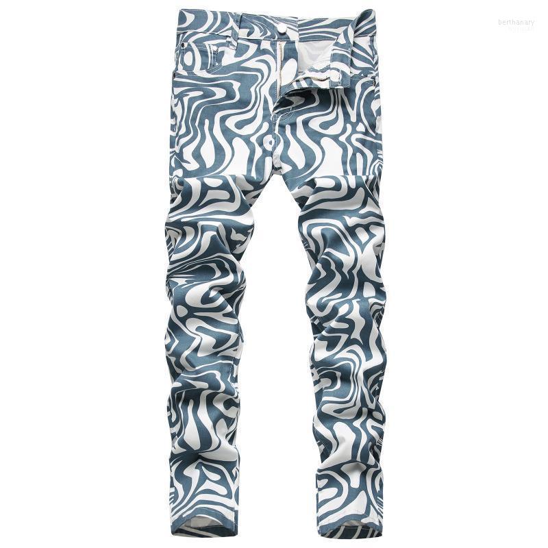 

Men's Jeans Male Casual Mid Waist Tight Pant Striped Print Zipper Pocket Pencil Trousers Ub321 Baggy JeansMen's Men'sMen's Bert22, Light blue
