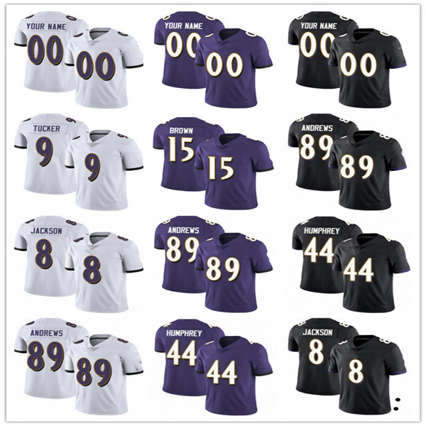 

custom 9 Justin Tucker 5 Marquise Brown 8 Lamar Jackson 6 Patrick Queen 43 Marcus Williams 78 Alejandro Villanueva 89 Mark Andrews 27 J.K. Dobbins Football Jerseys, Colour