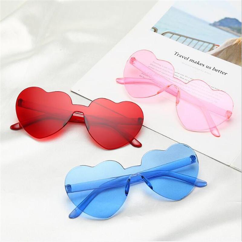 

Sunglasses Rimless Heart Shape Women Fashion Ocean Candy Lens Shades Female Sun Glasses Girls Gafas De Sol UV400Sunglasses