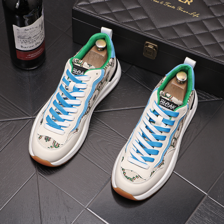 

Classic Designer Dress Wedding Party Shoes Fashion White Vulcanized Canvas Casual Sports Sneaker Round Toe Thick Bottom Business Driving Walking Loafers W123, White blue