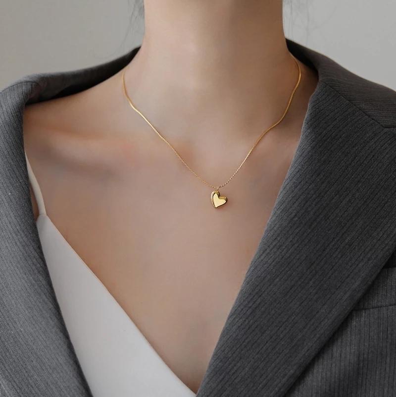 

Pendant Necklaces Never Fade Minimalist Heart Necklace Choker 18 K Gold Plated 316 L Titanium Stainless Steel Fine Jewelry Woman GiftPendant