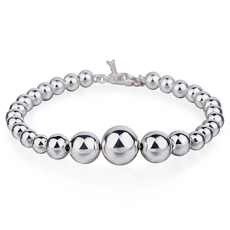 

Men's and Women's Bracelets Silver Plated Jewelry Snake Belly Bead Bracelet