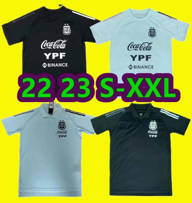 

Argentina training wear poLo shirt black blue 2022 2023 men soccer jersey 22 23 Maillots de foot Maradona MESSIs special badge football shirt uniform short sleeve, Yellow
