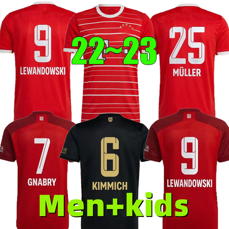 

soccer jerseys 21 22 23 LEWANDOWSKI BAYERN MUNICH SANE KIMMICH COMAN MULLER DAVIES football shirtS Men AND KIDS sets kit 2021 2022 2023 top thailand quality uniform, 21-22 home