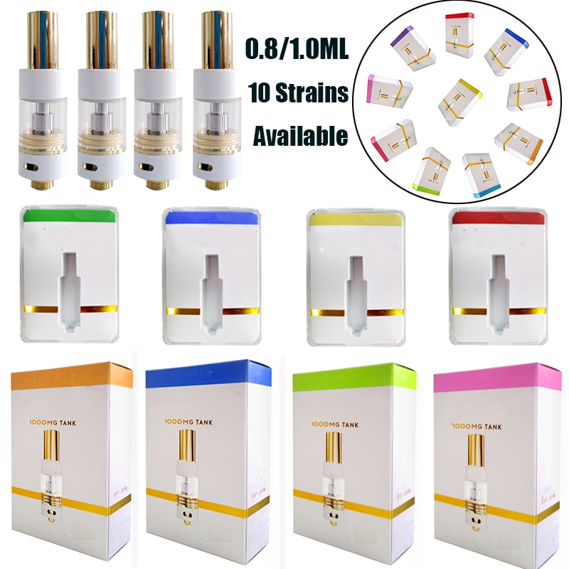 

0.8ML 1.0ML DM Cartridges Carts Dab Wax Atomizers Cartridge Packaging E Cigarette Ceramic Coil Glass Thick 510 Thread Screw In