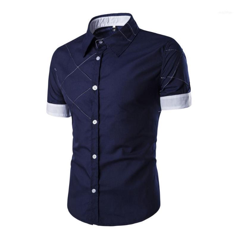 

Wholesale- 2022 Mens Summer Shirt Neck Comfy Tops Short Sleeves Button Down Casual Formal Slim Fit Dress Shirt1, Black