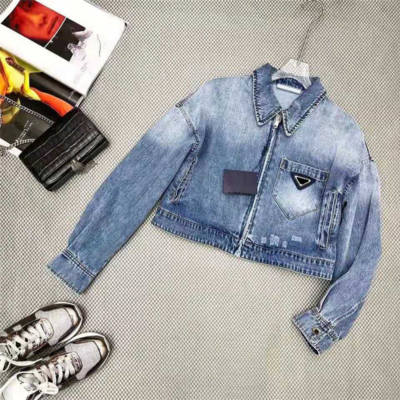 

Women Jackets Denim Hooded Blouse Coats Autumn Spring Style Slim Letters For Lady Jacket Designer Coat Windbreaker With Button Letters Class, Blue-p-1