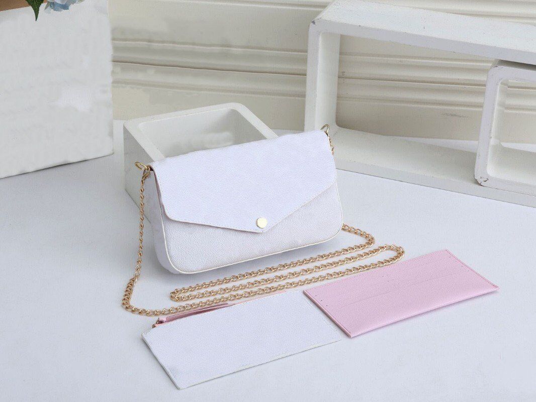 

YQ Designers BAG POCHETTE 3 pcs/set Wallets Women PU Leather Handbags Luxurys Womens Messenger Chain Shoulder Bag Clutch Crossbody Purse With Dustbag, Extra shipping