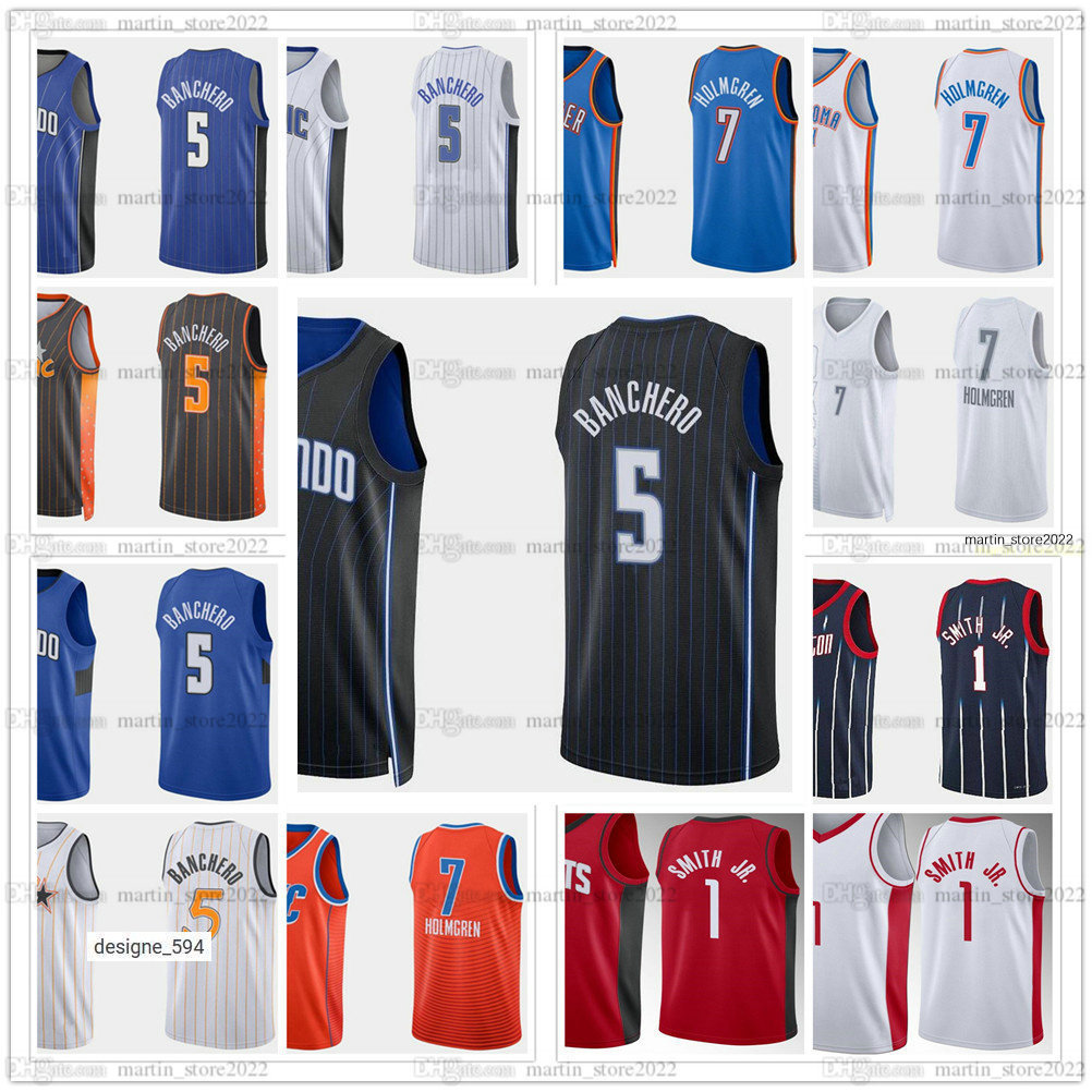 

Mens Draft Pick No.1 2 3 Basketball 5 Paolo Banchero Jerseys 7 Chet Holmgren 1 Jabari Smith Jr. Men Women Youth Kids, Blue