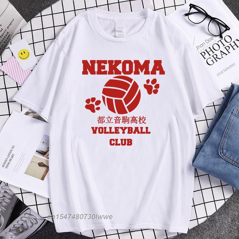 

Men's T-Shirts Casual T Shirt Haikyuu Volleyball Club Red Men Japan Anime Print Tops Brand Hip Hop Tee Male, Black