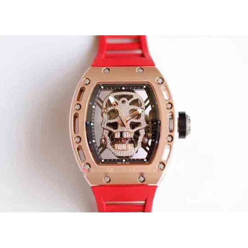 

uxury watch Date Luxury Mens Mechanics Watch Richa Wristwatch 4 Color Quality 42.7mm 50mm 16mm 52 Rm52 Skull Head Diamond Rubber Bands Transparent Me