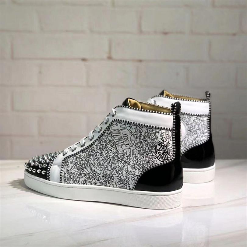 

Brand Mens Red Bottoms Shoes Designers Low Flat Rivets Embroidery Man Business Banquet Dress Shoe Luxurys Patent Suede Stylist Spi284Y