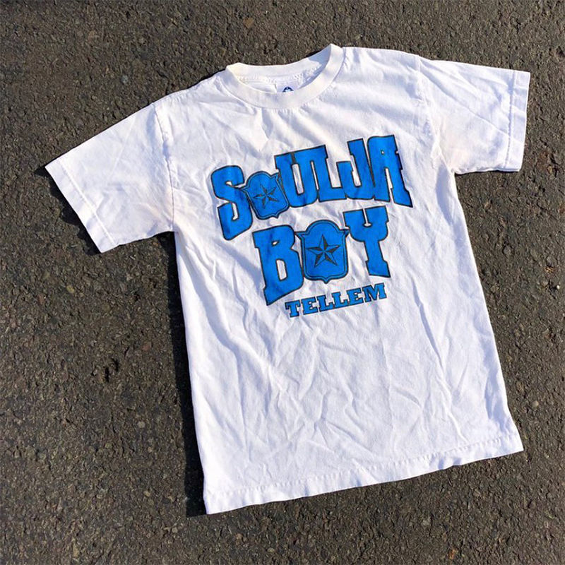 

Men T Shirts 3XL American Trap Soulja Boy Sauce Burst Brother Network Hiphop Rapper Short Sleeve Tee Cotton Round Neck Print, White
