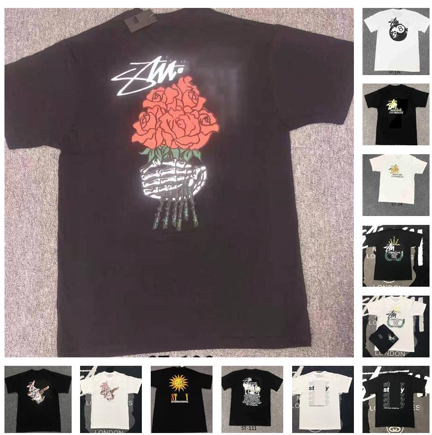 Designer Luxury Summer Stusy Classic Lettre imprimé T-shirt Fashion Stusi Mens and Womens Couple Loose Short à manches courtes différents styles