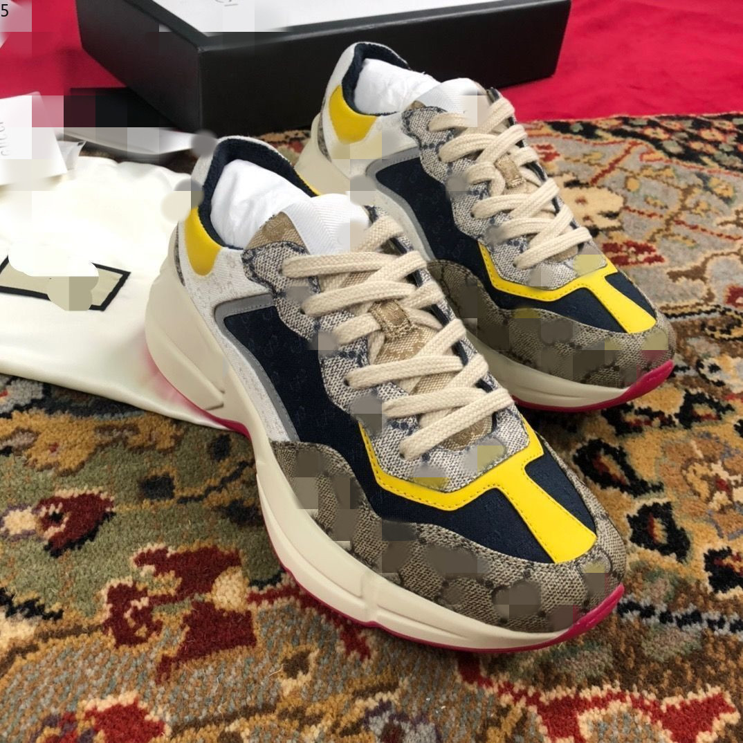

Designer shoes Rhyton Sneakers Beige Men Trainers Vintage Luxury Chaussures Ladies size 35-45 g0750