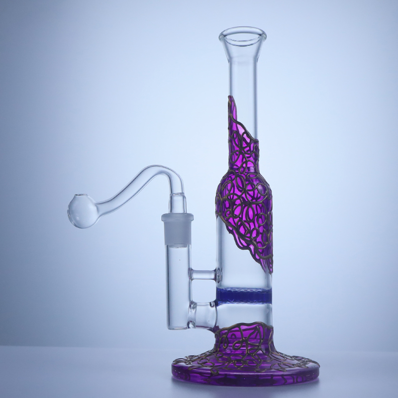 

9''Hookahs Straight Tube Honeycomb Bong Smoking Glass Water Pipe