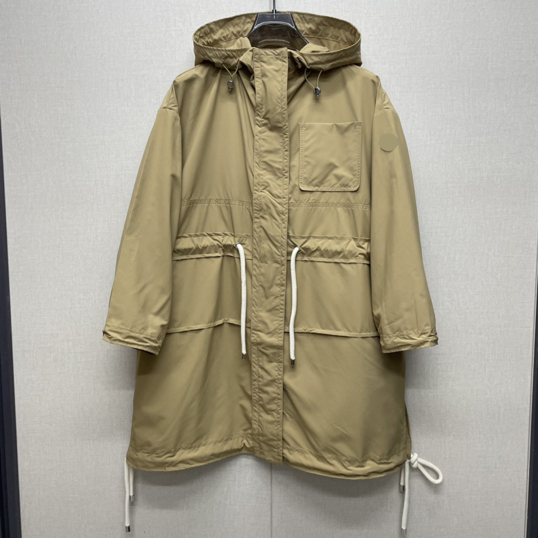 

Designer Womens maya Trench jackets Coats Hooded jacket with lace-up waist, Supplement (not shipped separately)