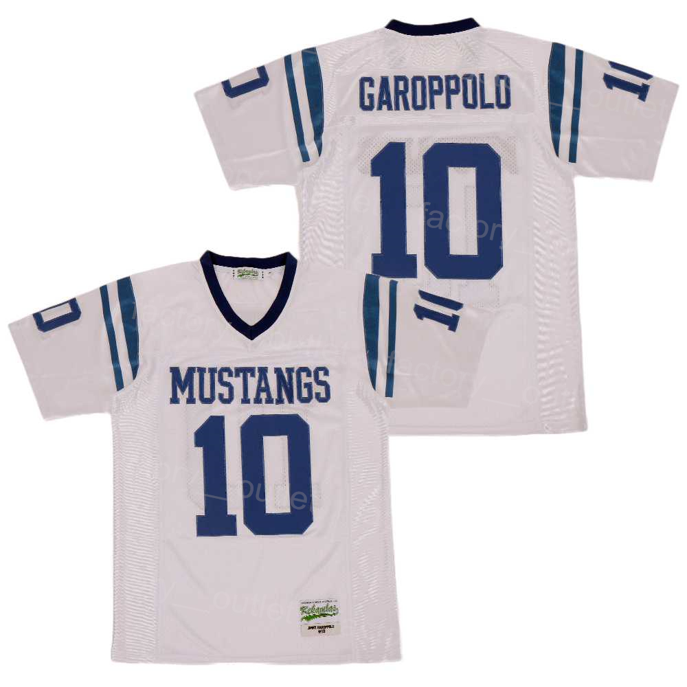 Film Football Rolling Meadows Lycée 10 Maillot Jimmy Garoppolo Couleur de l'équipe Blanc Pur Coton Hip Hop Pour Les Amateurs De Sport Respirant B