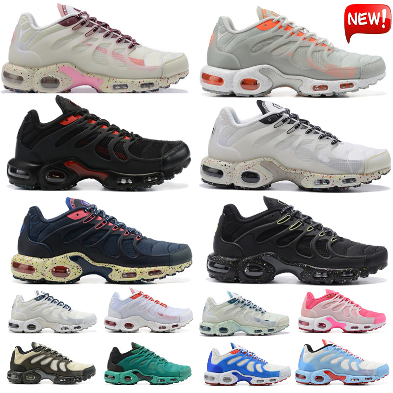 

2022 Superior Quality TN Plus Terrascape Men Running Shoes Male White Flash Crimson White Photon Dust Adult Sports Sneakers Trainers Size:5.5-11 For Sale, Box