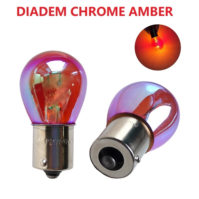 

New 50pcs PY21W S25 1156 1157 BAU15S W21/5W W21W 12V21W Diadem Chrome Amber Red Yellow Car Tail Halogen lamp Stop Light Indicator