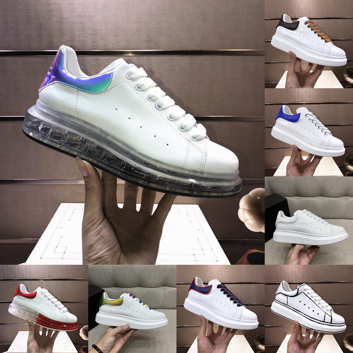 

high quality designer Leather Lace Up men women white Black Casual Shoes leather espadrilles flats platform oversized espadrille flat sole sneakers, Other