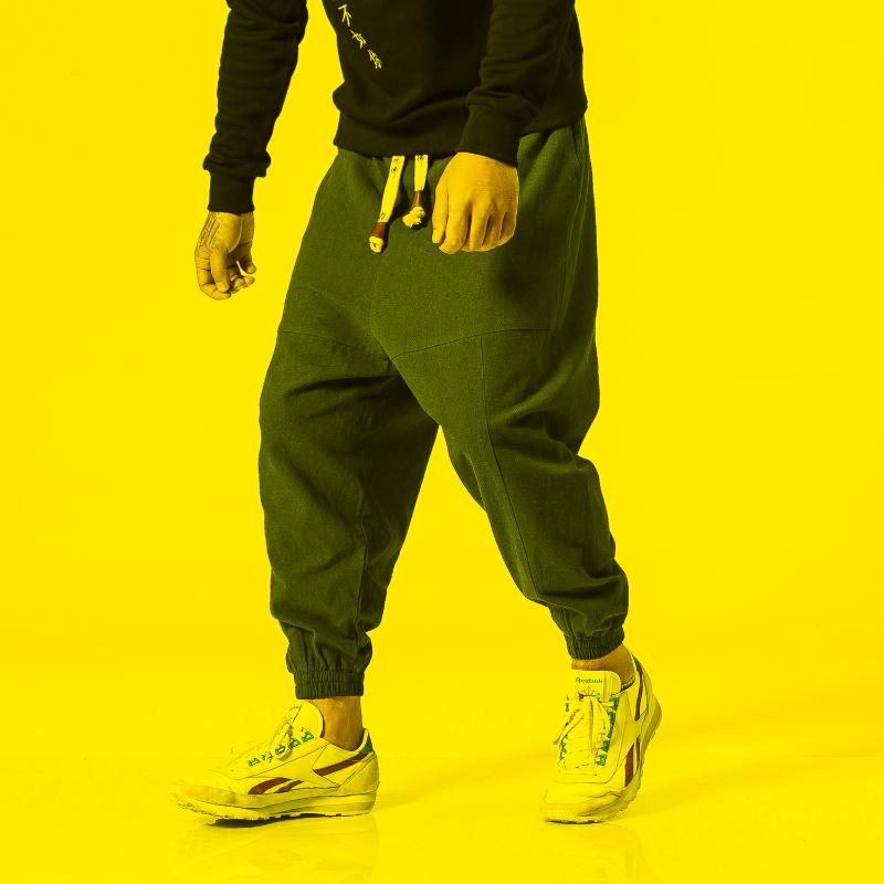 

Men's Pants Men Chinese Traditional Fleece Harem 2022 Mens Streetwear Cotton Linen Wide Leg Trousers Male Warm Harajuku Cross-pantsMen's, Black