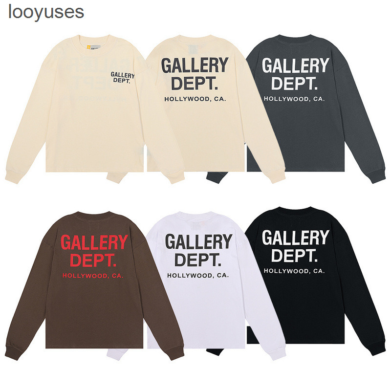 

Galleryes t Shirt Dept Tshirt Mens Fashion Multicolor Basic Double Cotton Long Sleeve T-shirt Korean Version Men' Women' 2023, Black