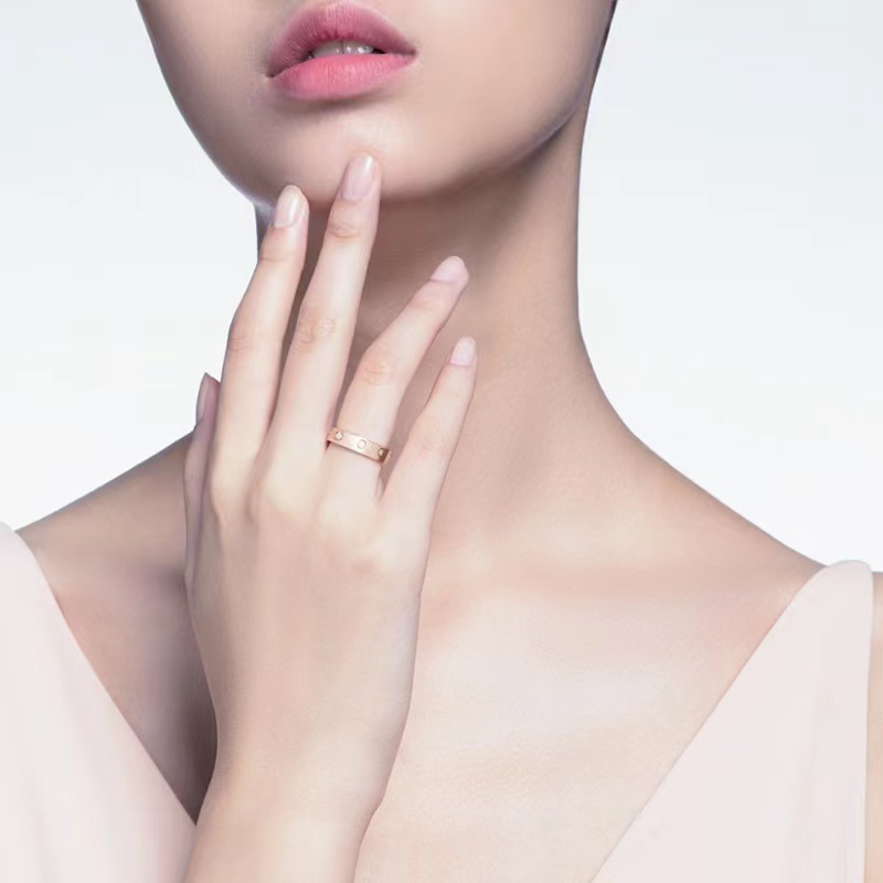 

Diamond Gold Ring Ladies Designer Titanium Steel Alloy Gold Plated Fashion Luxury High Quality Accessories Never Fade Hypoallergenic Wholesale With Box