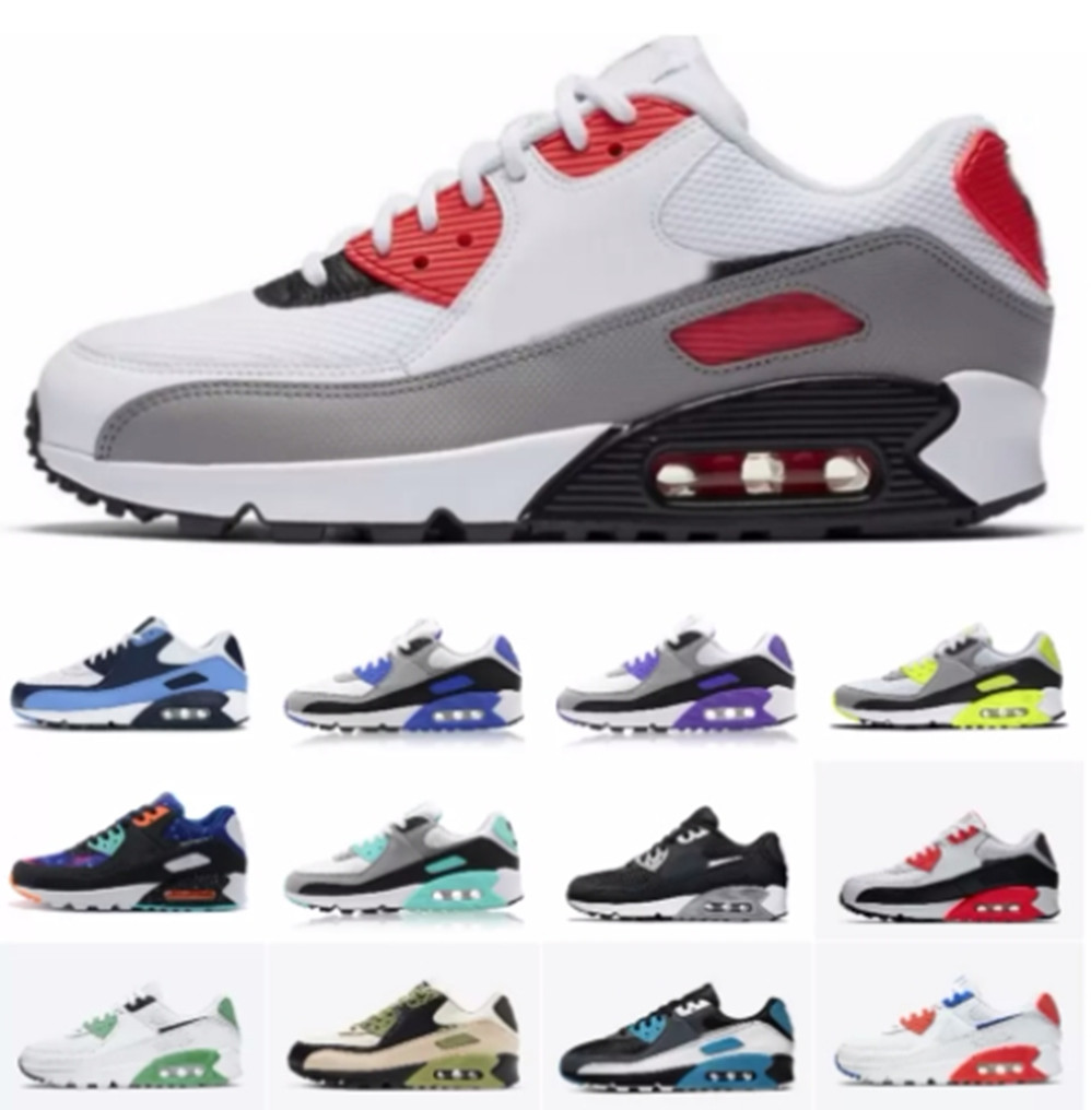 

Air Maxs Mens 90s Running shoes Airmaxs 90 Bred Triple Black Total Be Camo Green Grape Infrared London Obsidian Recraft Royal Pale Ivory men women trainers Sneakers