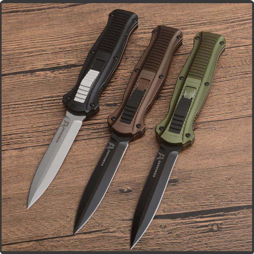 

High-end 3 Styles BENCHMADE BM3310 3310 6061 knife aluminum by CNC Infidel Double action Pocket tool with nylon sheath Automatic k2359