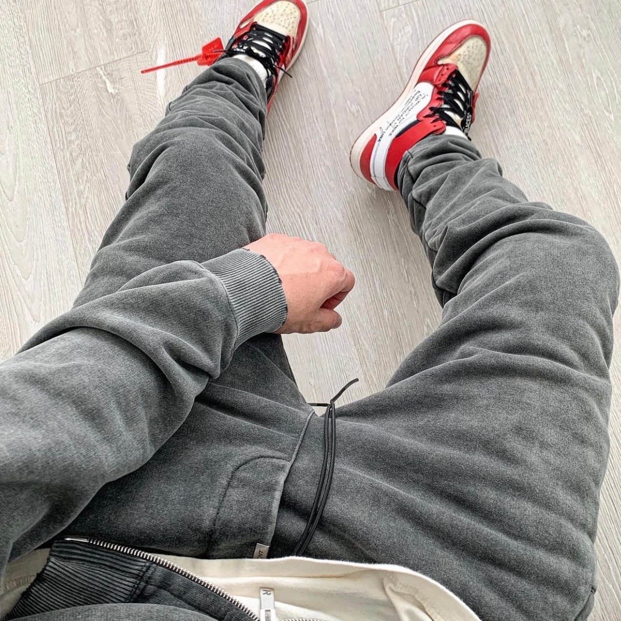Pantalon noir lavé pantalons de survêtement hommes femmes haute qualité taille élastique pantalon unisexe Joggers pantalon à cordon 22FW