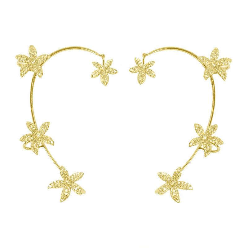 

Clip-on & Screw Back Zircon Butterfly Earrings Snowflake Ear Hook Wrap Around No Piercing Clip For Women And GirlClip-on