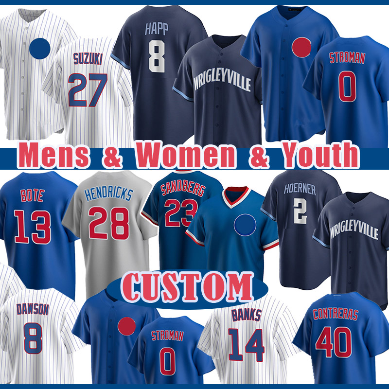

Chicago David Bote Baseball Jersey Ian Happ Marcus Stroman 0 Nico Hoerner Ernie Banks Ryne Sandberg Kyle Hendricks Willson Contreras Greg Deichmann 27 Seiya Suzuki, Mens (xiaoxiong)