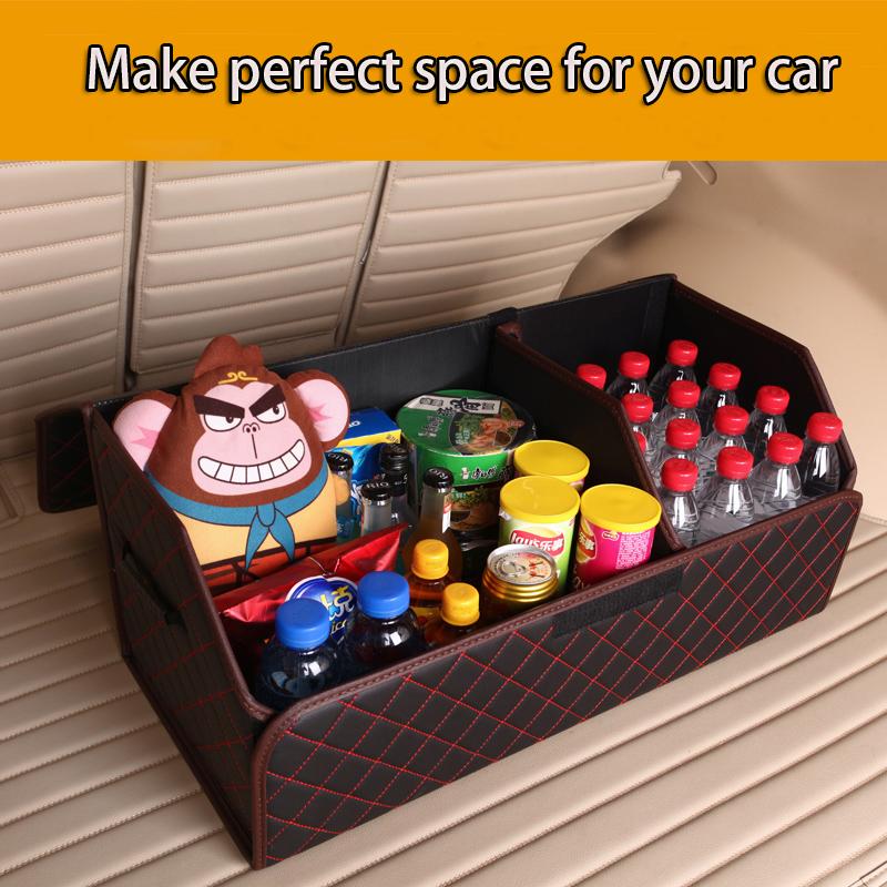 

Car Organizer Accessories Trunk Storage Box Foldable Leather Glove Decoration