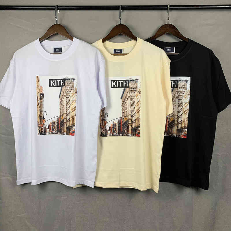 

Men's T-shirts York Block Retro Photo Kith T-shirt Men and Women Oversizedsoho Vintage t Shirts Summer Couple Short Sleeve Top Tees, White