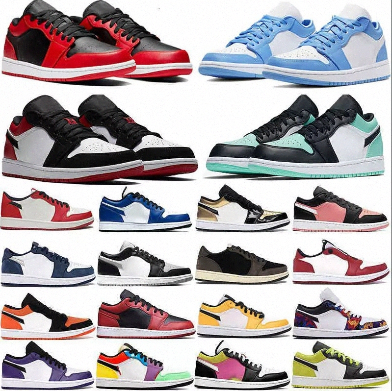 

Boots 1s Low Bred Toe UNC basketball shoes OG cactus black white Archeo Pink easter reverse bred men trainers women designer 07RQ#, 24
