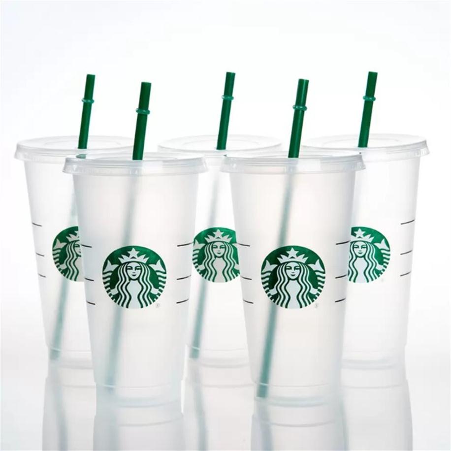 

Mermaid Goddess Starbucks 24oz/710ml Plastic Mugs Tumbler Reusable Clear Drinking Flat Bottom Pillar Shape Lid Straw Cups mug 915 338q, Army green